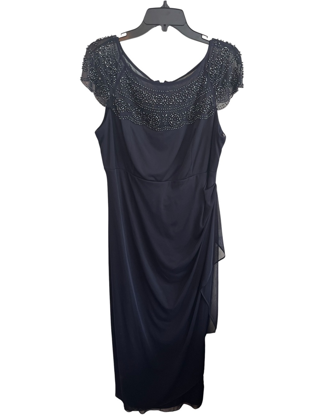 Women’s Size 14 Navy Beaded Formal Maxi Evening Dress
